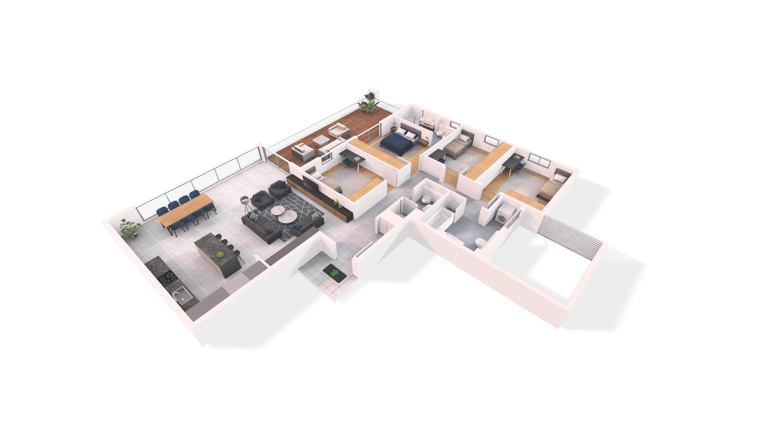 First render of the original architectural model