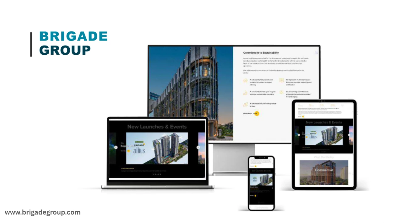 Brigade Group responsive website presentation from the Wireframe Studios portfolio