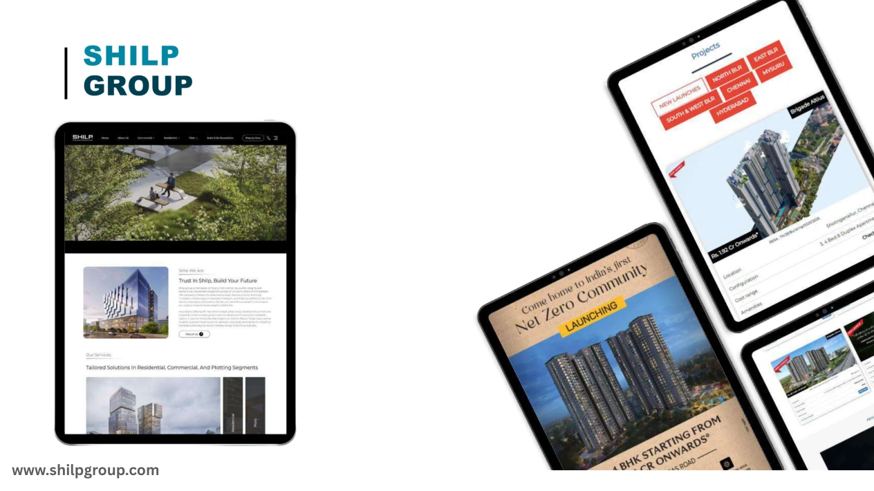 Shilp Group responsive website presentation from the Wireframe Studios portfolio