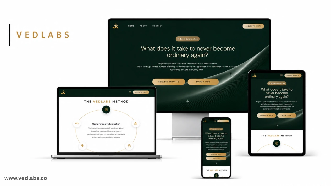 Vedlabs responsive website presentation from the Wireframe Studios portfolio